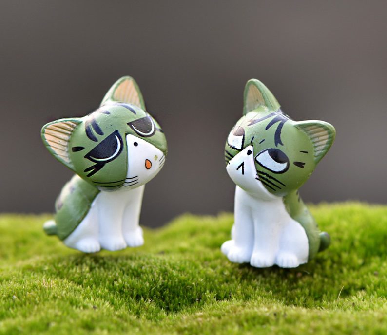 8 Styles Miniture Fairy Garden Accessories Supplies Lovely Resin Cat Kids Toys Pot Bonsai Micro Landscape Miniature Garden Terrariums Fairy Garden Animals Figurine Kits Items Decoration Table Ornaments
